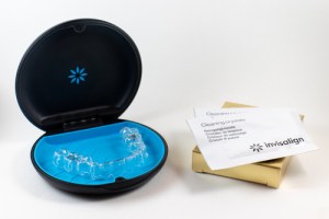 Invisalign tray in a case.